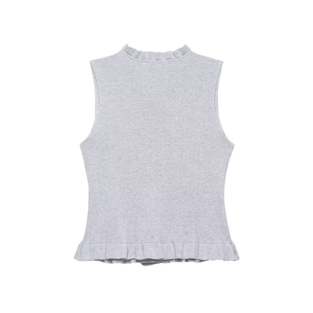 Stacked decorative soft sleeveless top