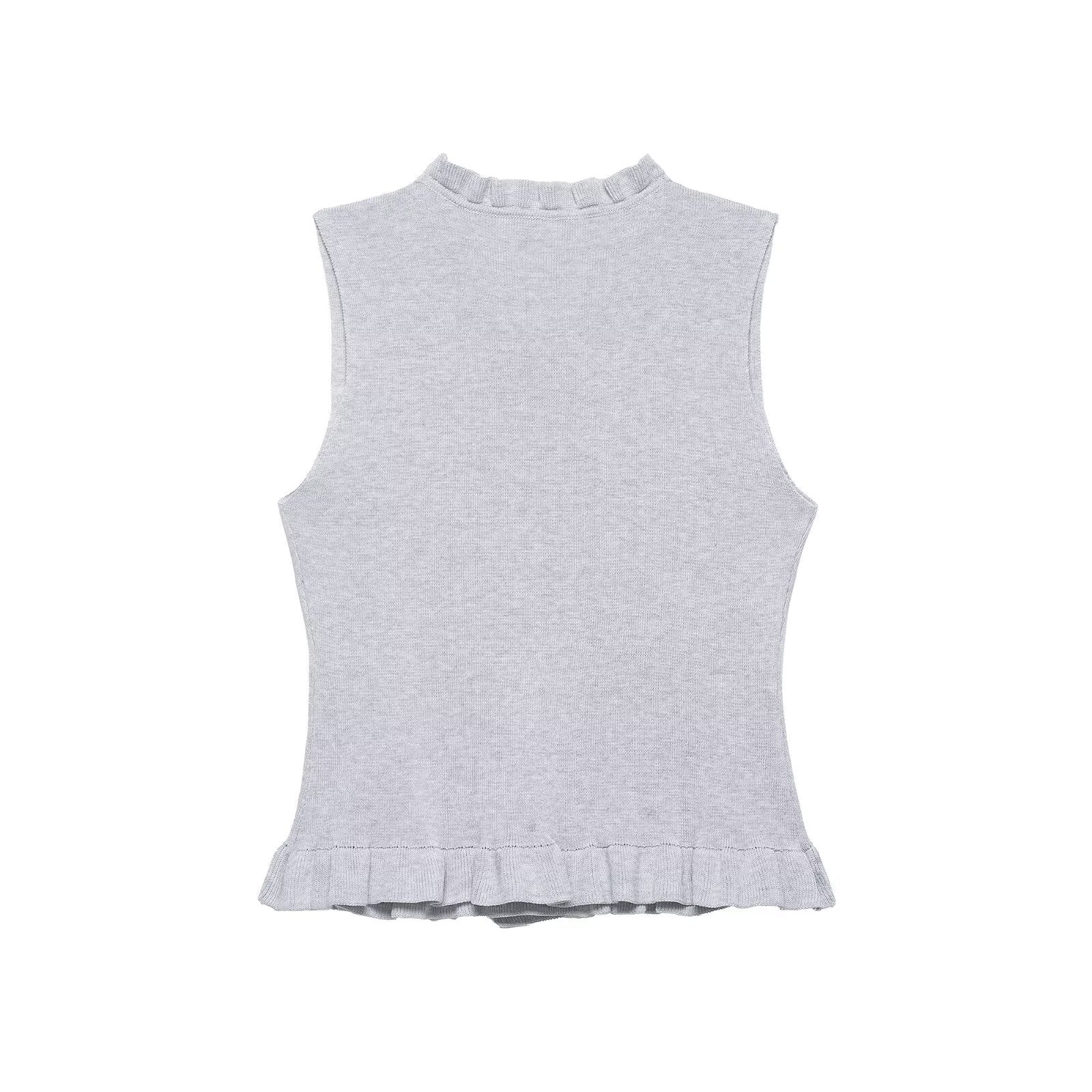 Stacked decorative soft sleeveless top
