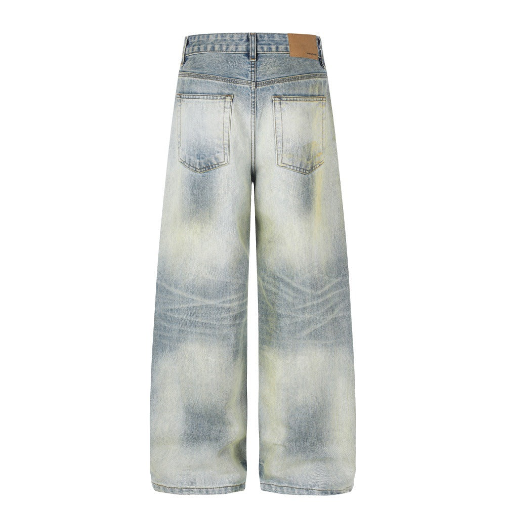 Gradient washed denim pants