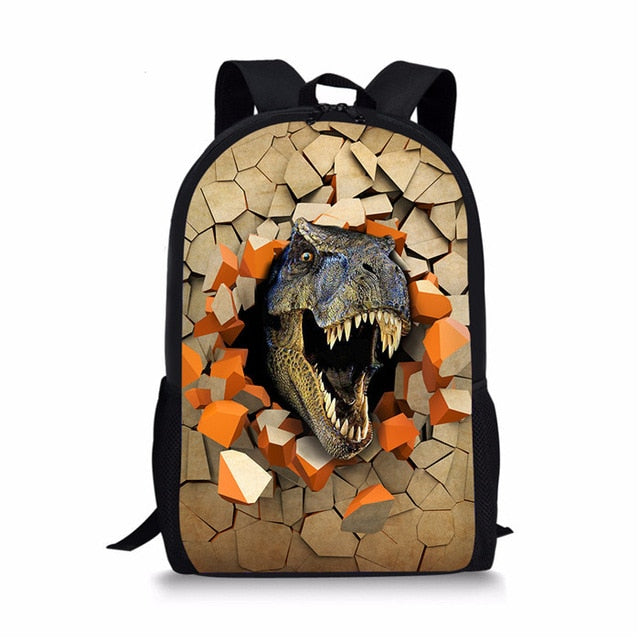 FORUDESIGNS Dinosaur 3D Printing Set School Backpacks for Boys Orthopedic Satchel Schoolbag Children Kids Shoulder Book Bag