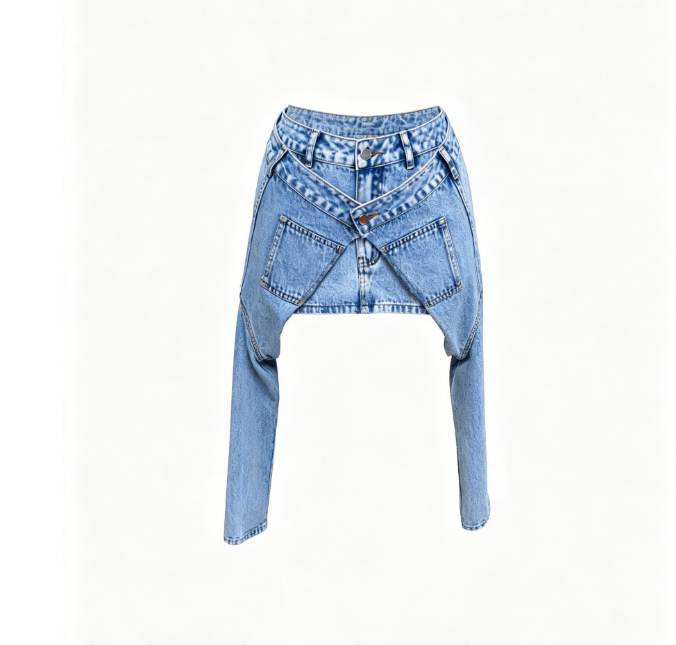Irregular denim skirt