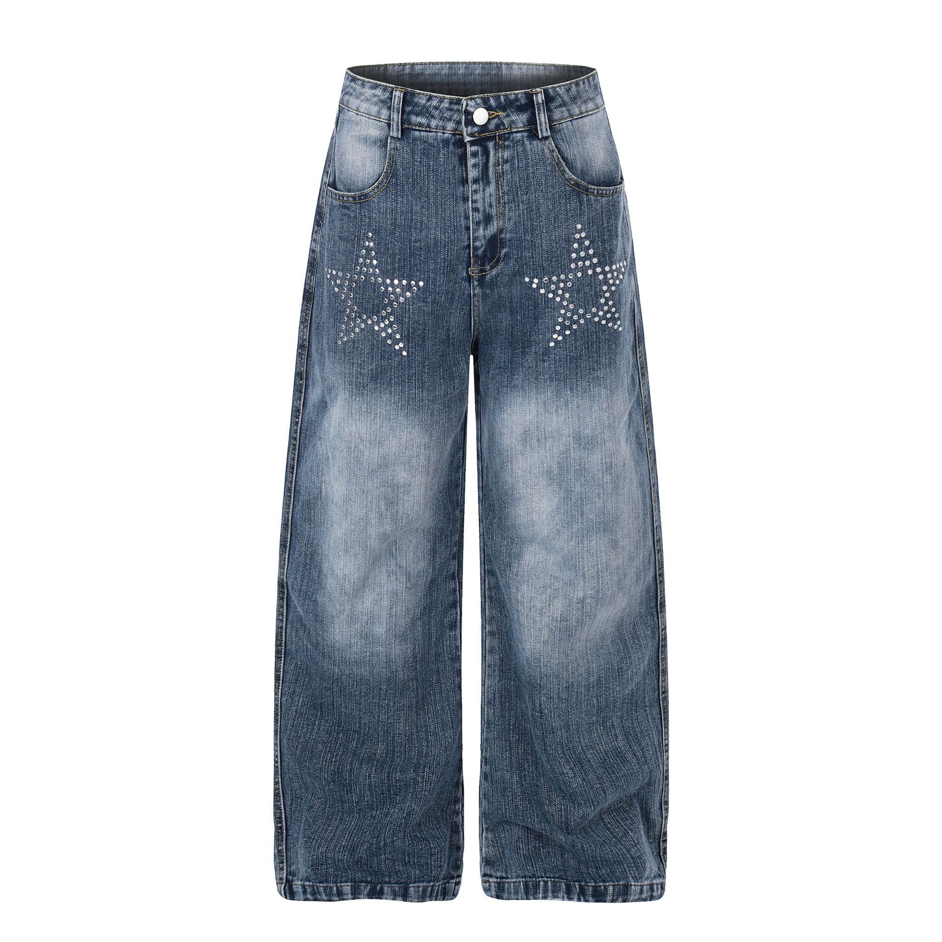 Wide Leg Jeans Women Loose Straight Washed Distressed Trendy Casual Pants