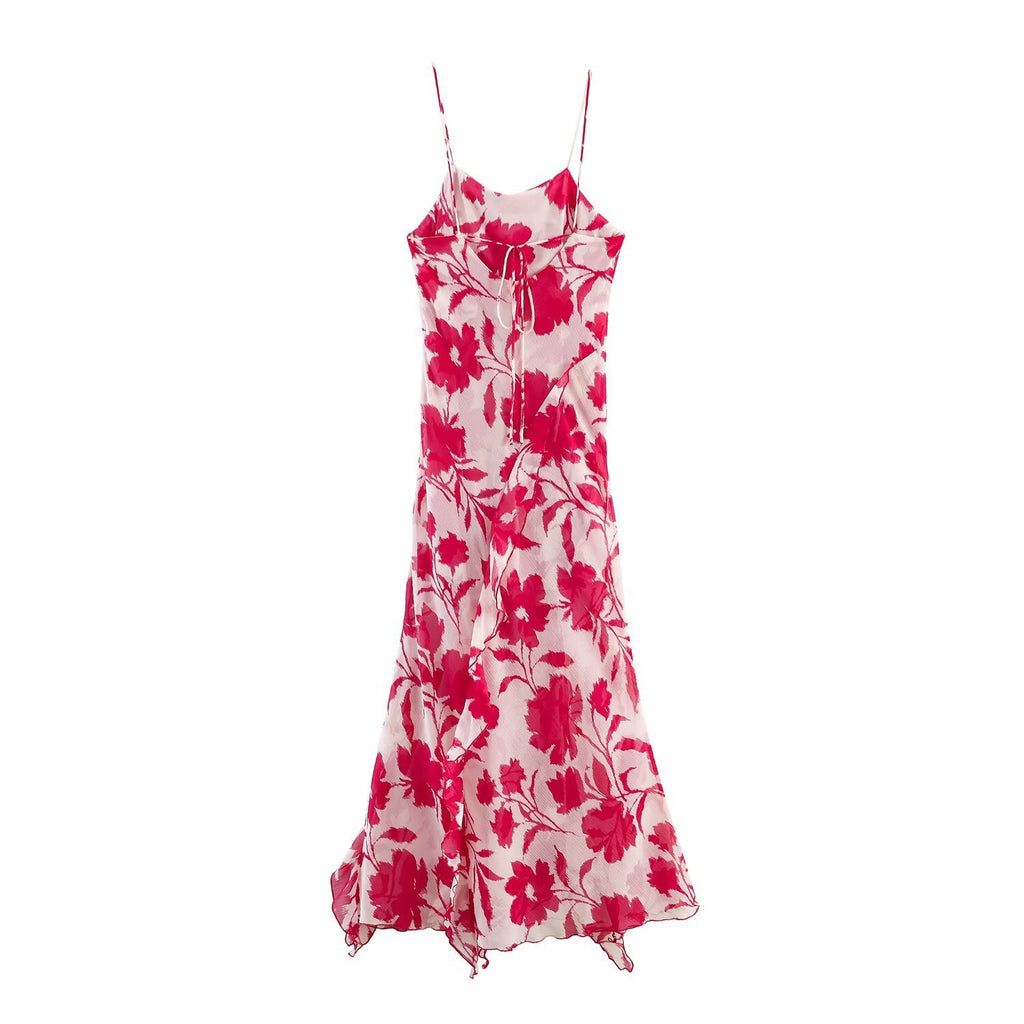 French printed lingerie style MIDI dress