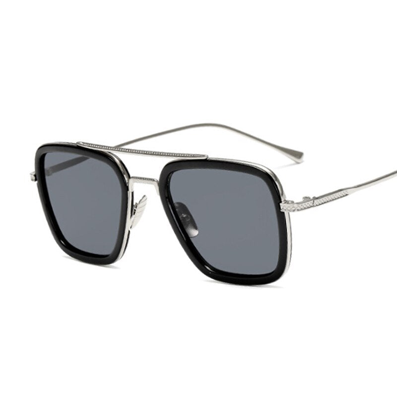 Black Sunglasses Woman/man Mirrored Designer Brand Woman Glasses Vintage Blue Lens Sun Glasses Female UV400