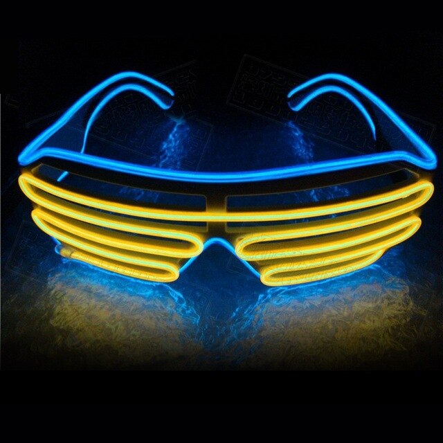 Double-colored Neon Luminous Glasses Flashing Eyeglass Party Wire LED Light Glasses Halloween Fluorescent Glowing Glasses Party