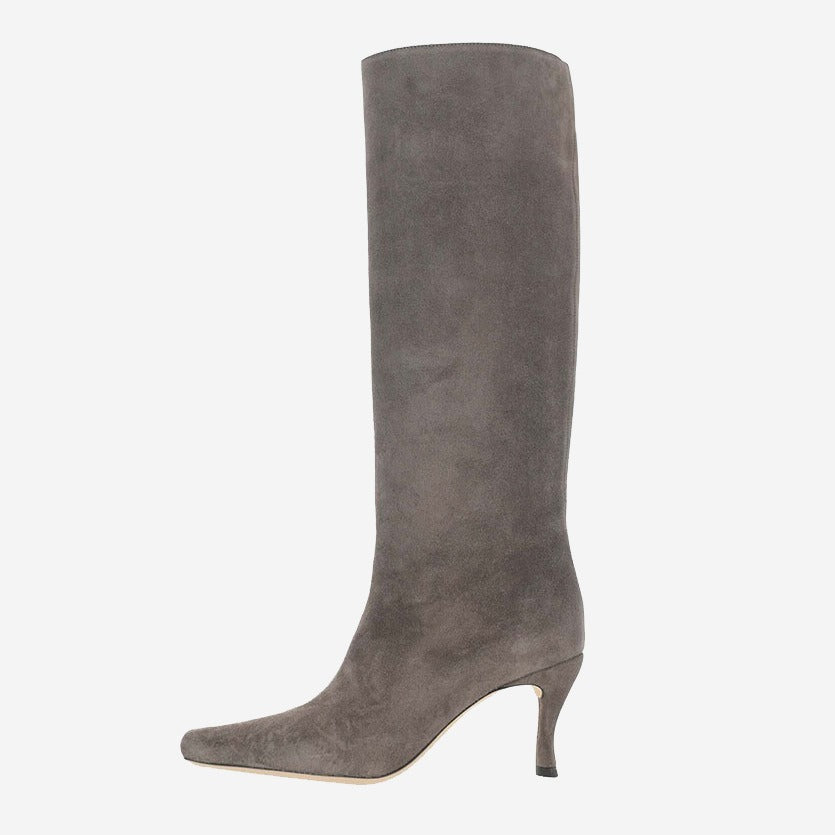 pop design autumn winter motorcycle boots shoes women print leather knee high boots sexy high heels platform riding boots woman