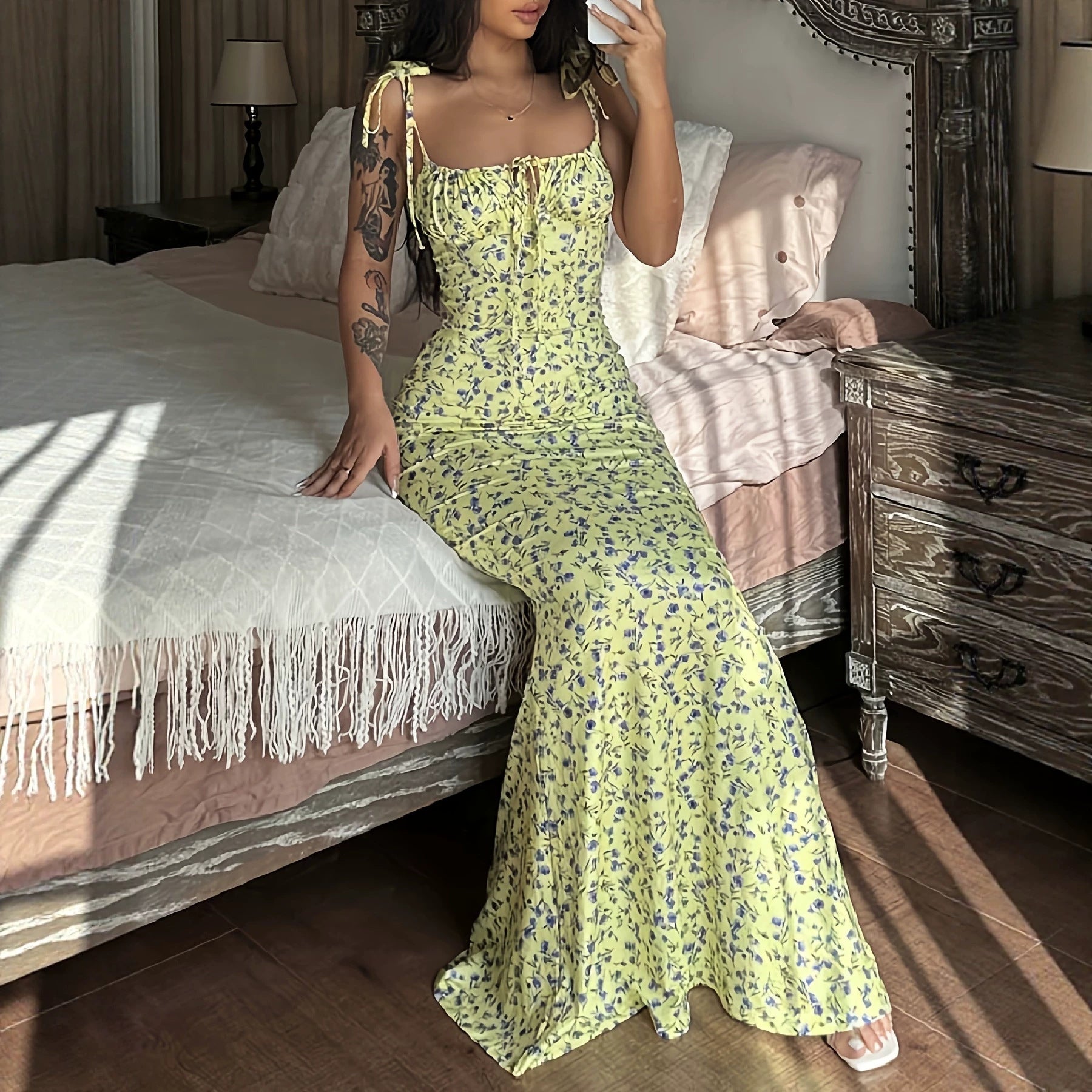 Floral spaghetti strap dress