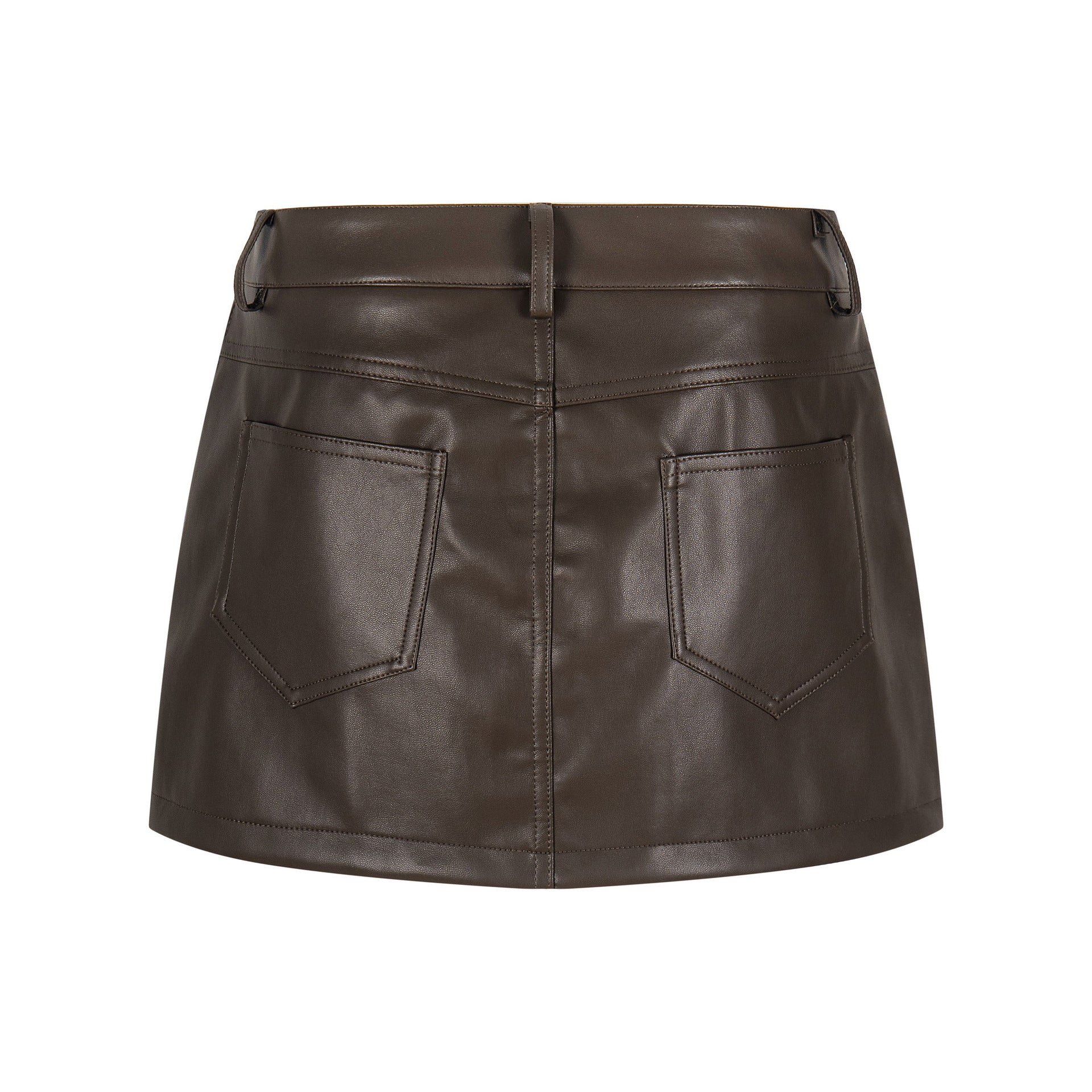 Faux Leather Mini Skirt High Waist Slimming Anti-Flash Streetwear