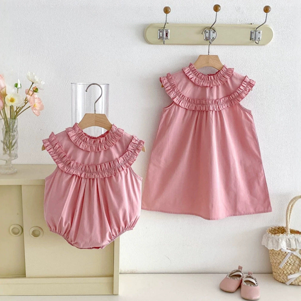 Sleeveless bag fart clothes Ha Yi crawling clothes for girls