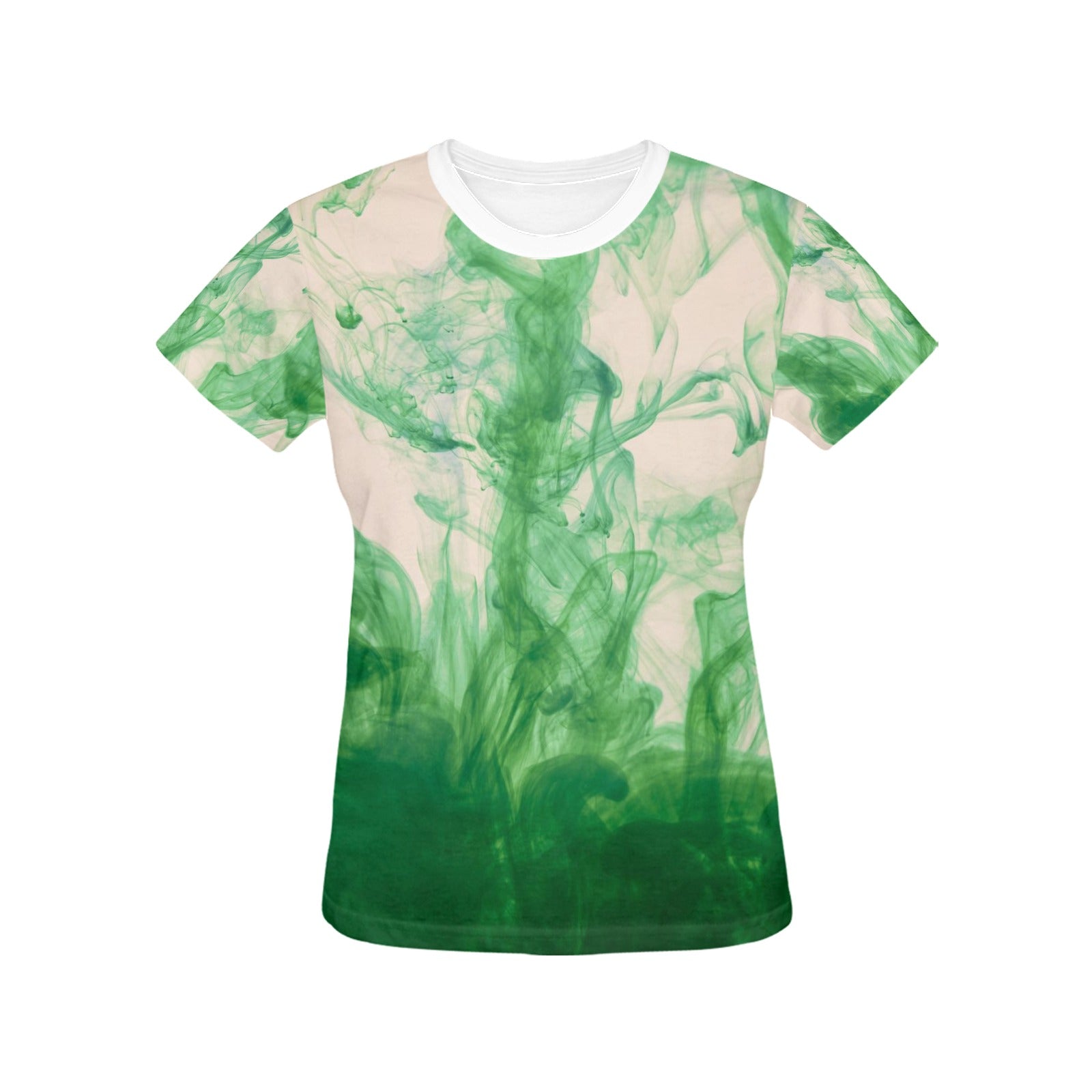 Women's All Over Print T-shirt Collar solid color（Made in Queen，Ships to USA Only）