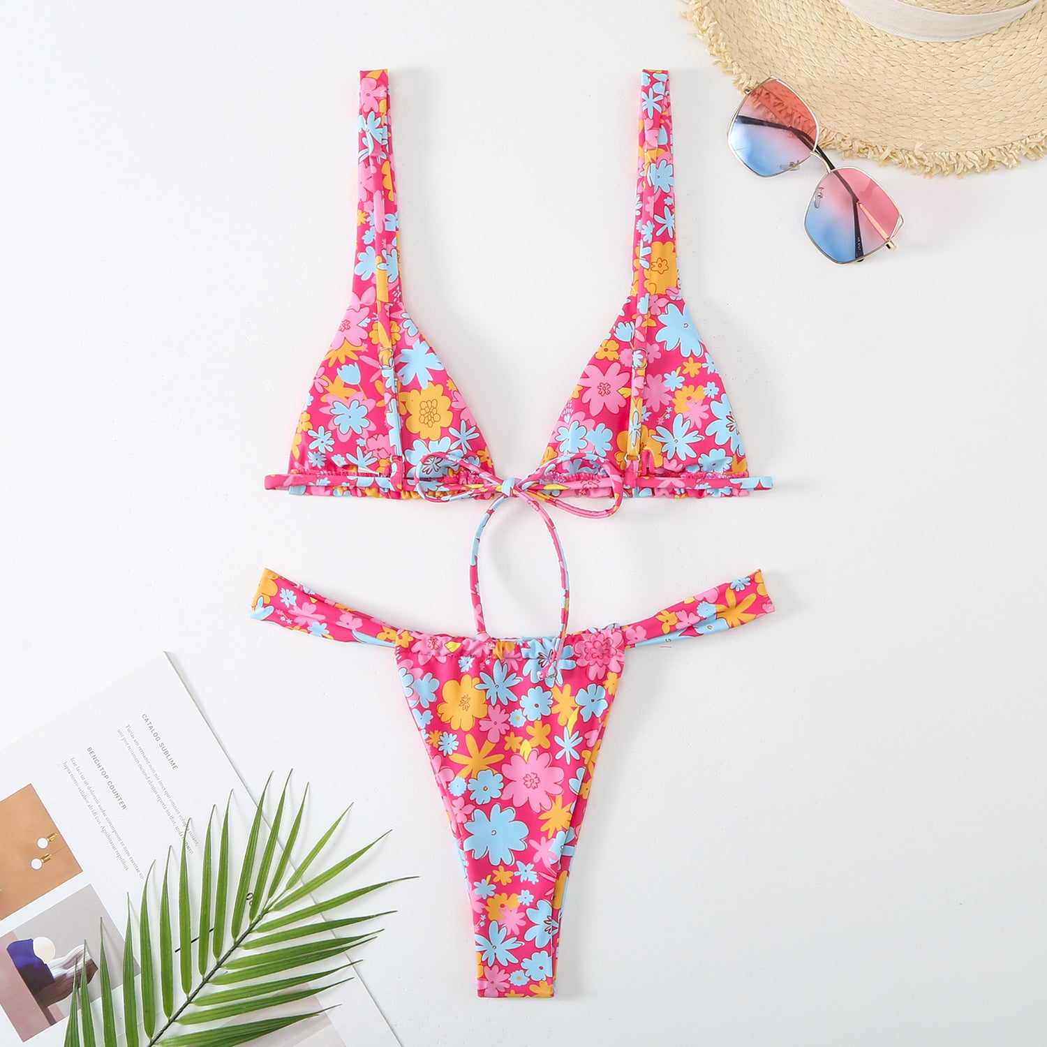 Printed bikini double-sided