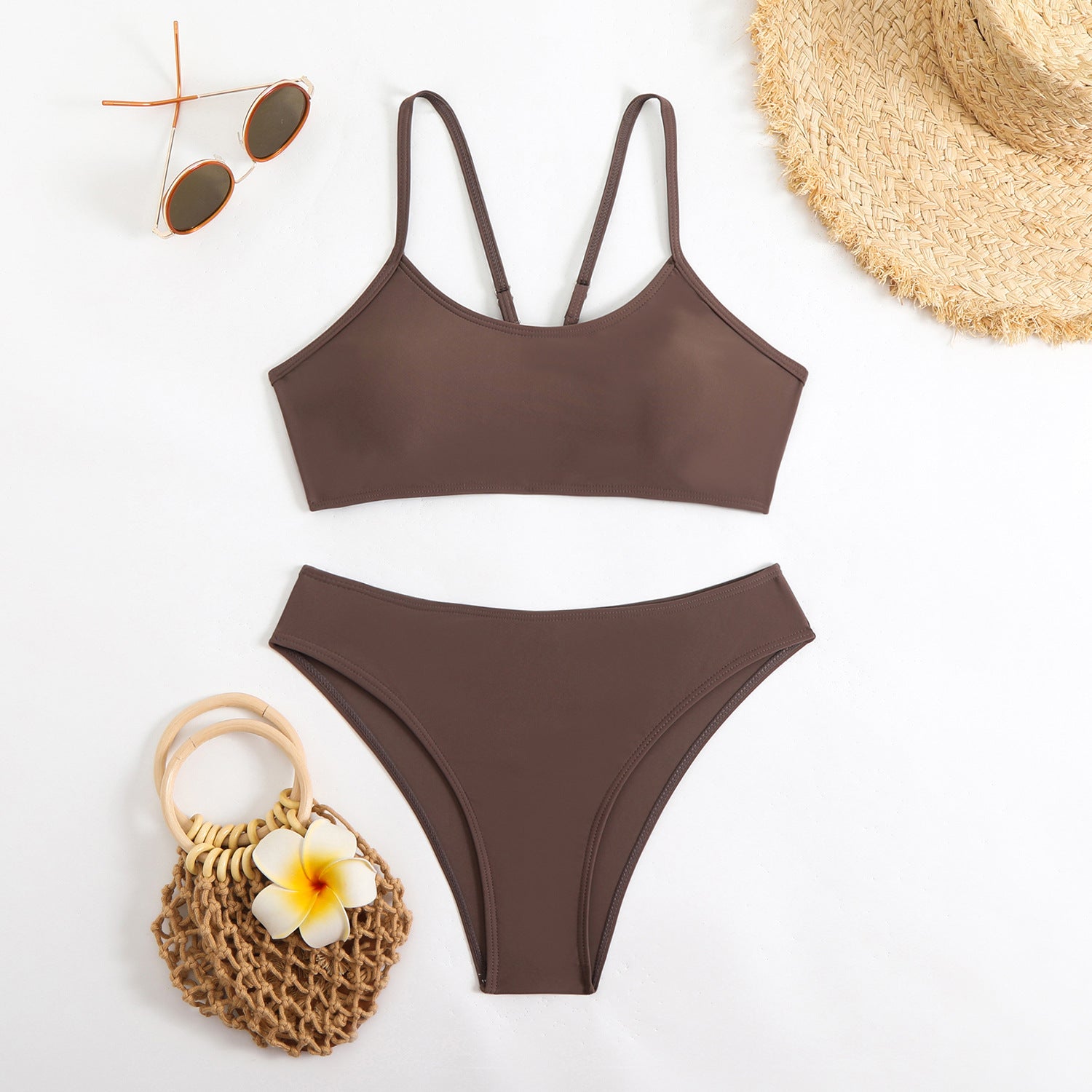 Solid color bikini nylon