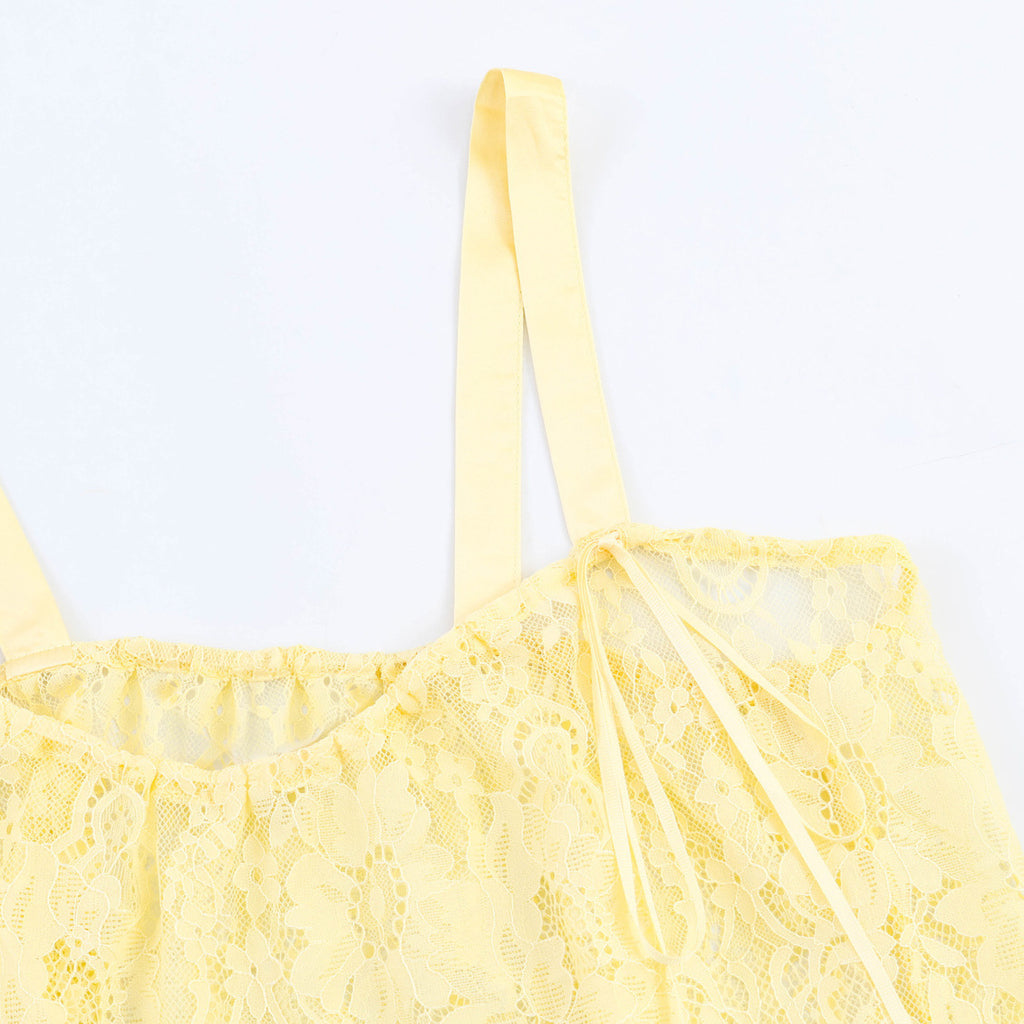 Spicy Girl Silk Texture Lace Decorative Top