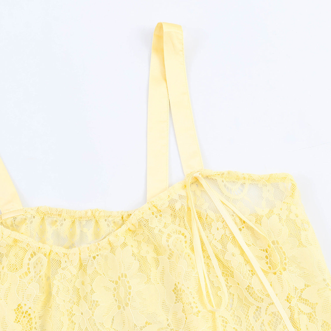 Spicy Girl Silk Texture Lace Decorative Top