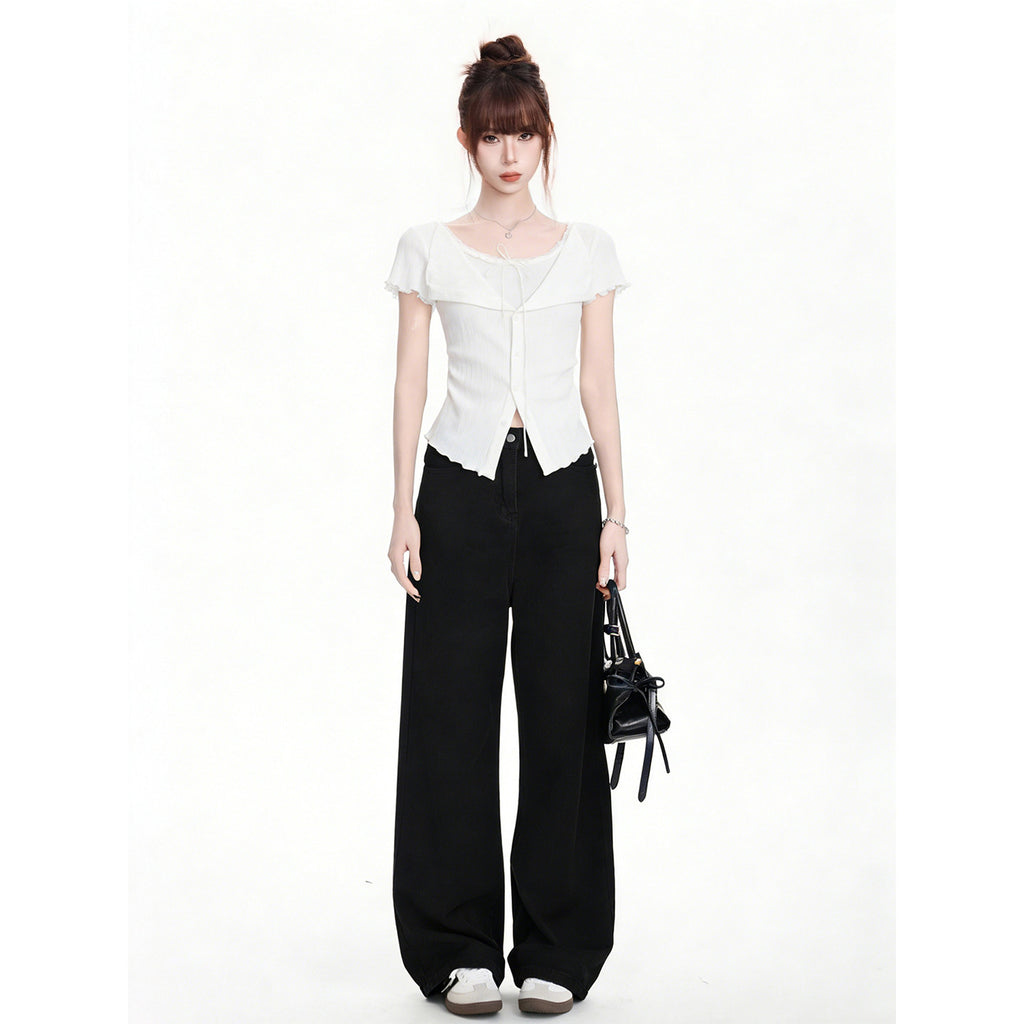 Short Sleeve T-Shirt for Women Fitted Waist, Slim Fit, Regular Shoulder Top