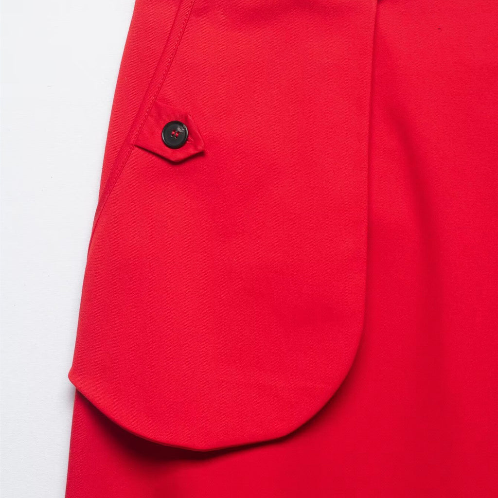 Asymmetric pocket decoration skirt on the street