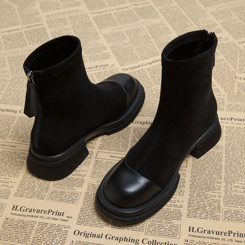 Fall/Winter Sock Boots, Martin Boots, Women's Short Boots, Fleece-lined Ankle Boots