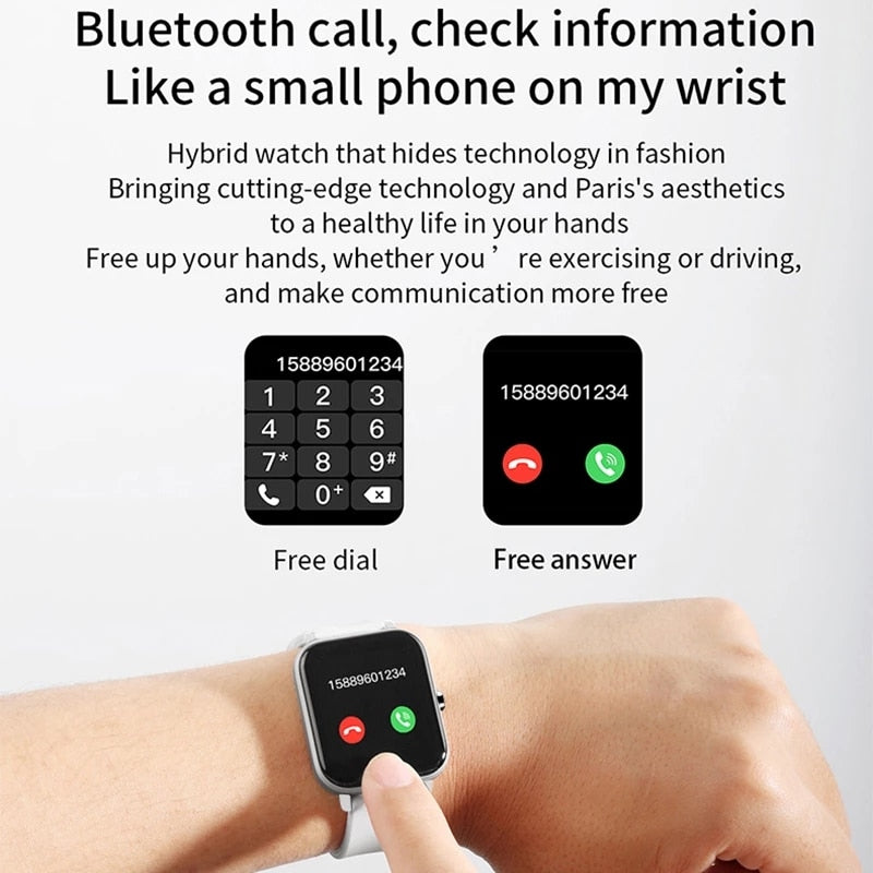 New Bluetooth Call Smart Watch Women Full Touch Bracelet Fitness Tracker Blood Pressure Smart Clock Men Smartwatch Ladies