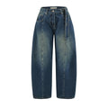Mid-Waist Wide-Leg Dagger Cut Jeans for Women  Pear Shape Loose Hip-Hiding Slimming Dagger Pants Scythe Pants
