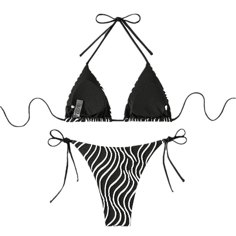 Sexy Striped Bikini Swimwear with Two-Piece Design