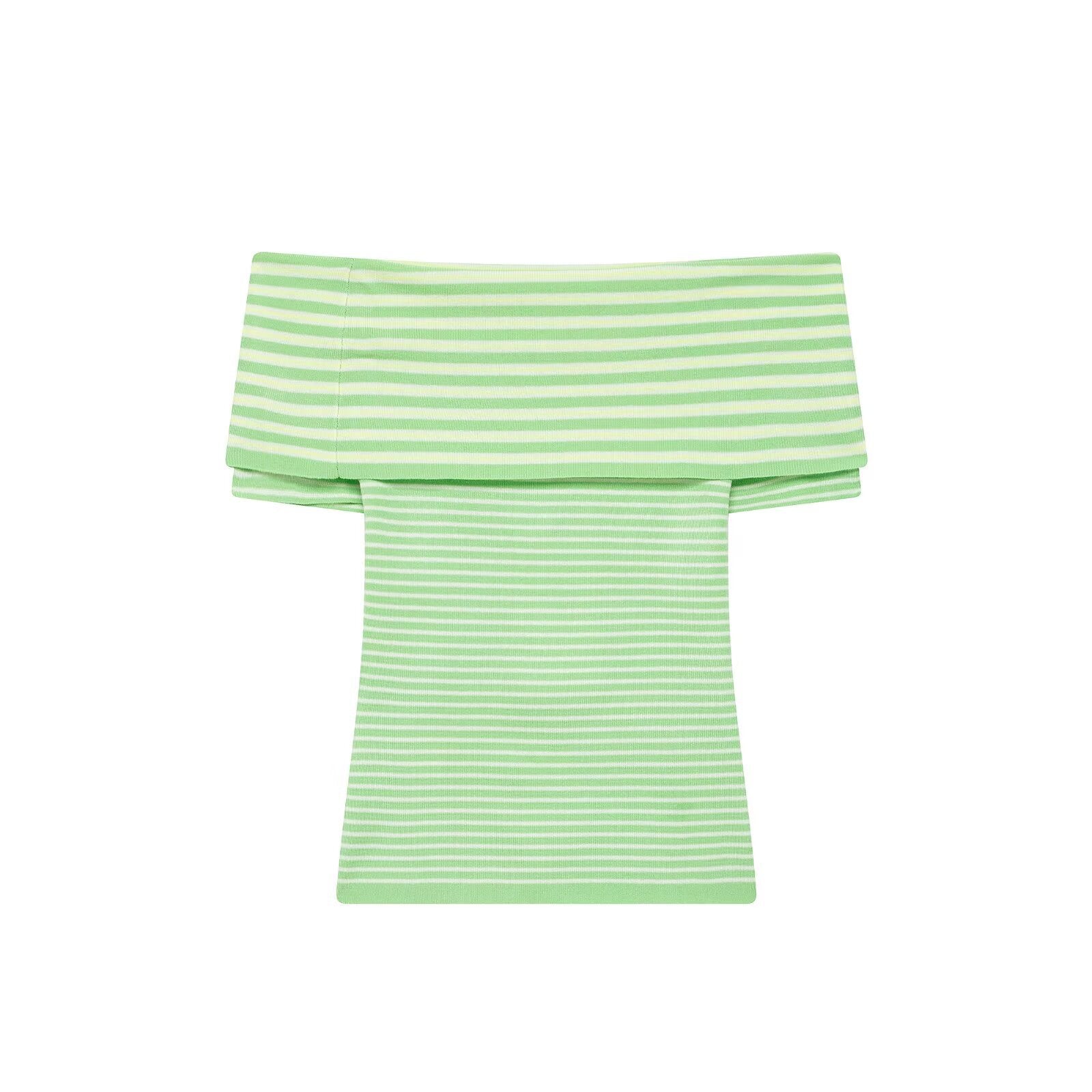 Pure Desire Striped Off Shoulder Knitted Top