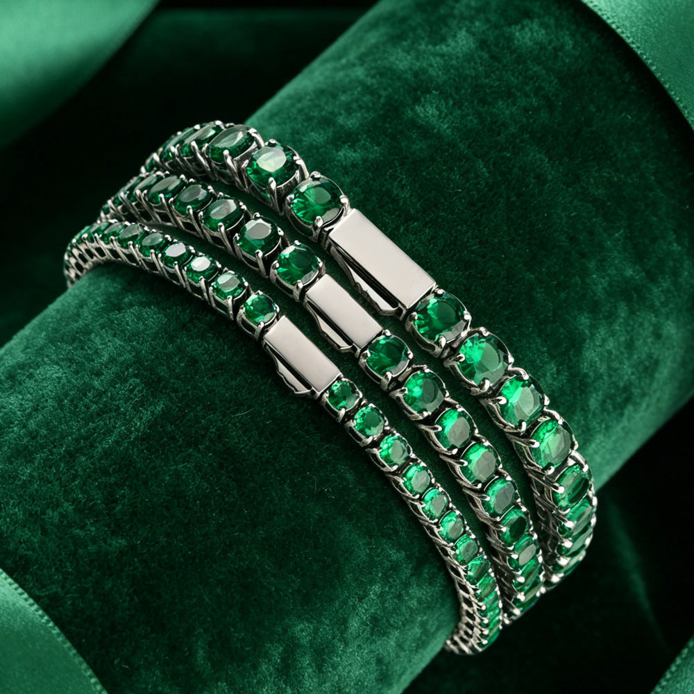 3-5MM Tennis Chain Hip-Hop Stainless Steel Zircon Bracelet