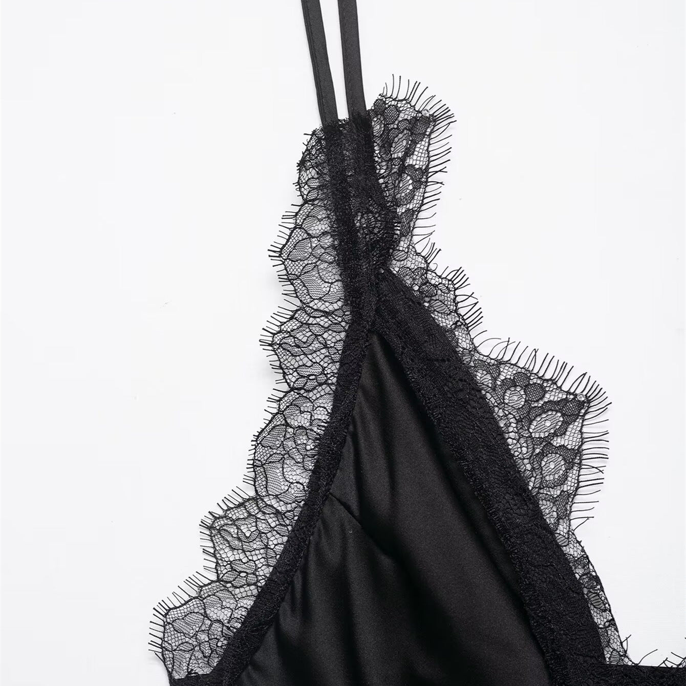 French retro style lace patchwork camisole dress