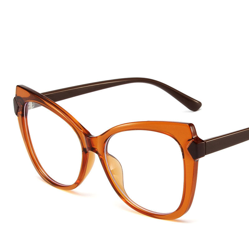 New TR High-Definition Anti-Blue Light Glasses Personality Contrast Color Trend Glasses Frame Retro Cat's Eye Plain Light Lenses