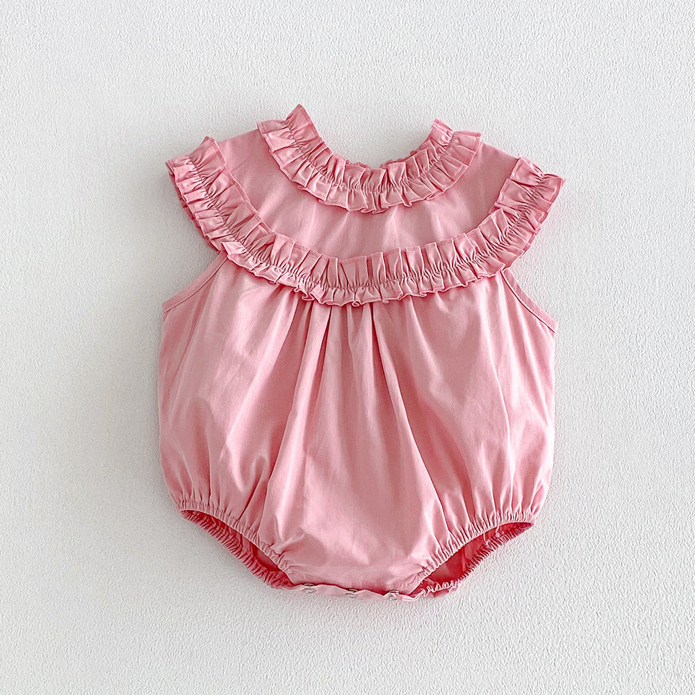 Sleeveless bag fart clothes Ha Yi crawling clothes for girls