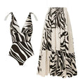 Butterfly Tie-Up One-Piece Swimsuit for Women Beach Vacation Set Dress