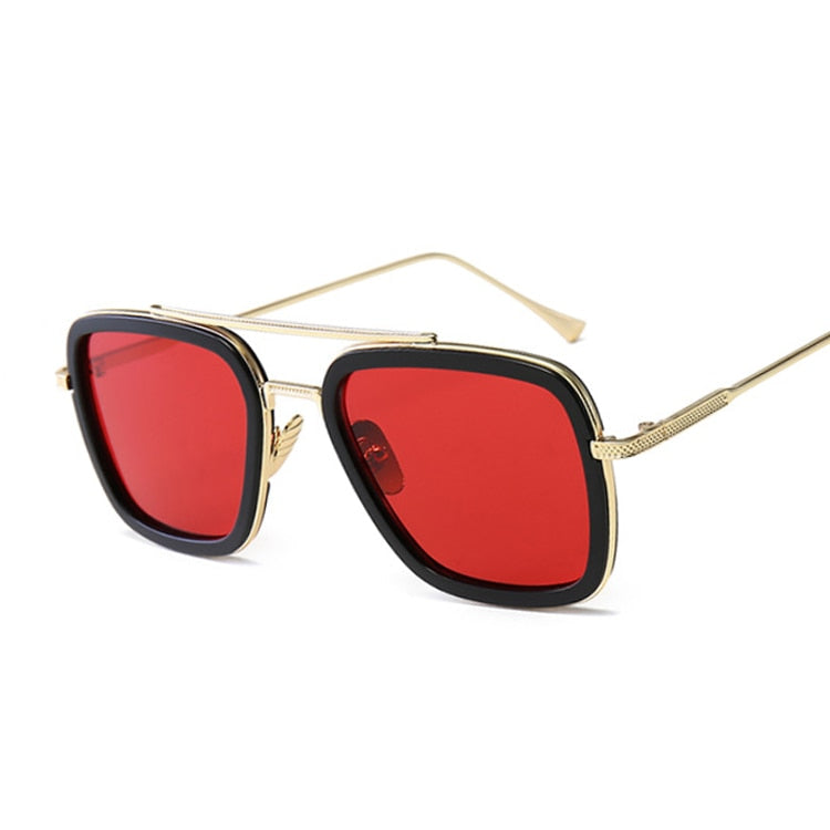 Black Sunglasses Woman/man Mirrored Designer Brand Woman Glasses Vintage Blue Lens Sun Glasses Female UV400