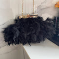 New Turkey Feather Crossbody Clutch Ostrich Feather Chain Evening Ladies Purse Shoulder Bag