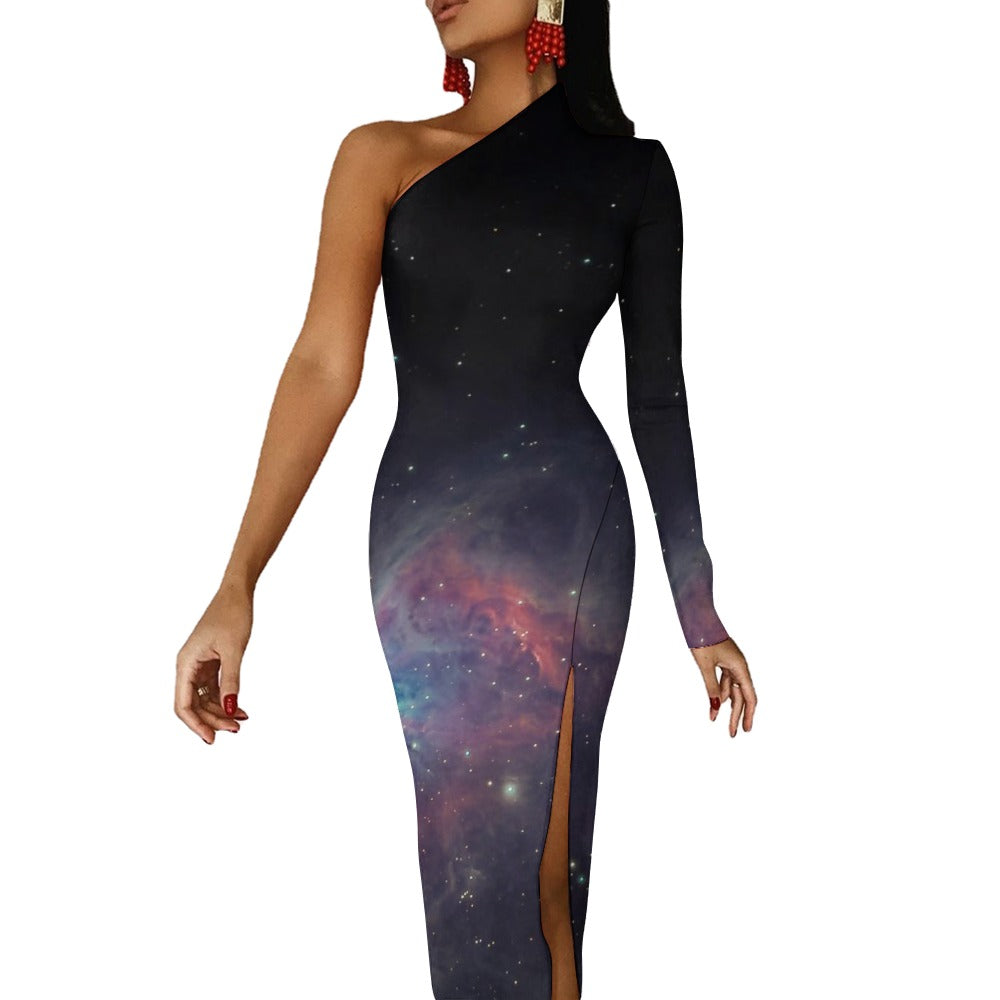 Half Sleeve Slit Dress