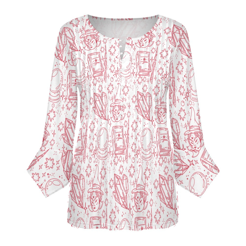 Women's ruffled petal sleeve top