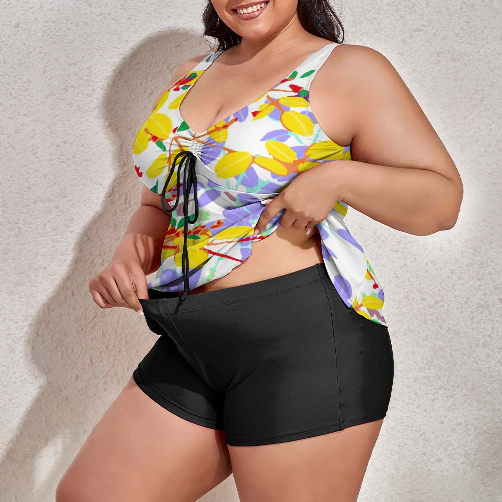 Women's split swimsuit fat model