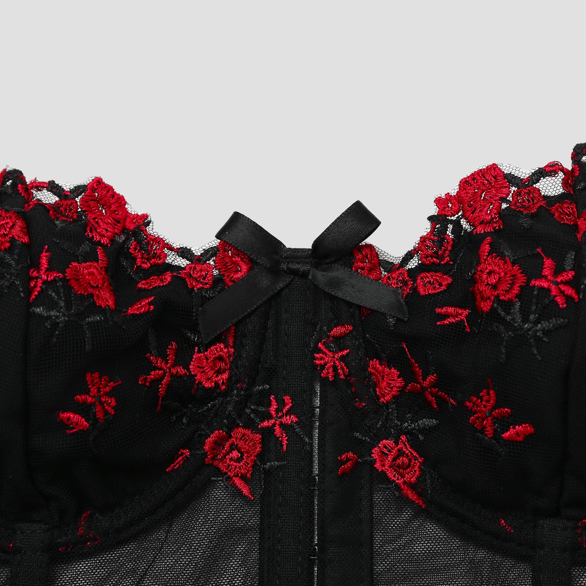Perspective embroidery floral butterfly bow fishbone breasted vest