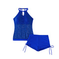 Mesh Bikini Swimwear for Women, Conservative Covering Belly, Sexy Two-Piece Swimsuit
