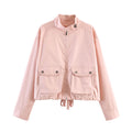 Retro style effect pocket jacket