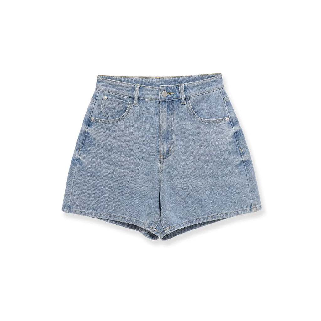 Retro style high waisted loose shorts