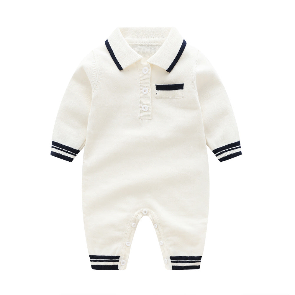 Collar long sleeved jumpsuit