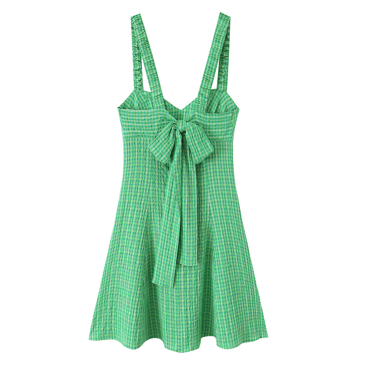 Spicy girl small plaid suspender short dress