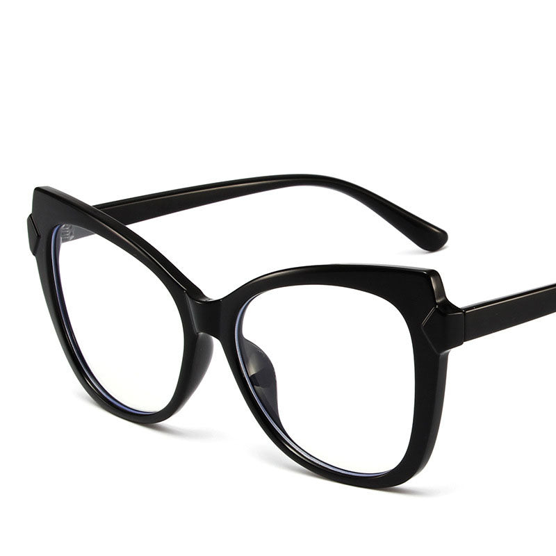 New TR High-Definition Anti-Blue Light Glasses Personality Contrast Color Trend Glasses Frame Retro Cat's Eye Plain Light Lenses