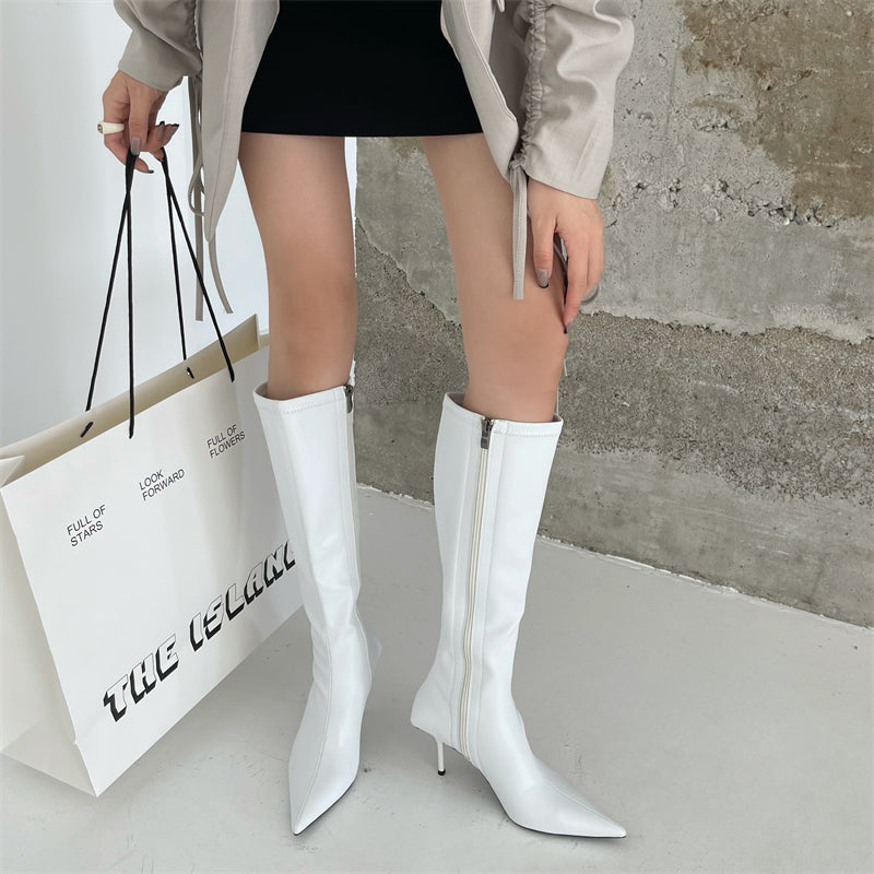 Autumn New Women's Boots Fashion Temperament Colorful Pointed Long Boots Slim Heels High Heels Boots