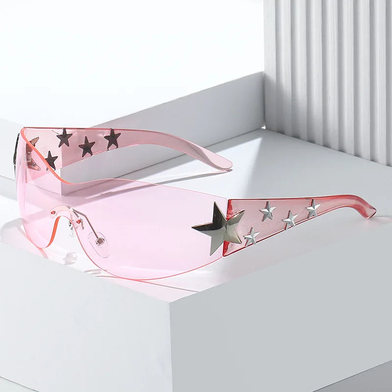New diamond studded sunglasses five pointed star fashionable glasses
