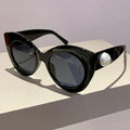 Cat's Eye Large Frame Sunglasses Candy Pearl Glasses Female