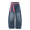 Denim Pants Women High Waist Loose Drape Wide Leg Versatile Slimming Floor Length Knife Pants