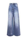 Loose Wide-Leg Straight Cut Jeans for Women