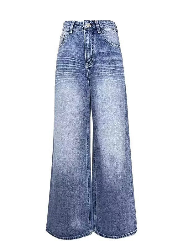 Loose Wide-Leg Straight Cut Jeans for Women