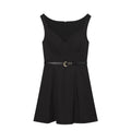 Spicy girl with belt mini dress