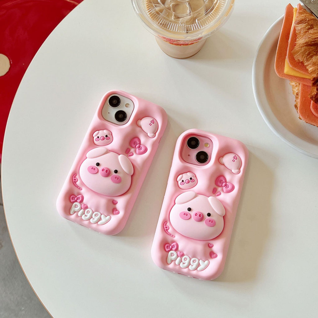 Protective Case with Stand for iPhone 17 Pro Max, Pink Pig Design, Full Coverage Shockproof Case for iPhone 15/14/13/12 Pro